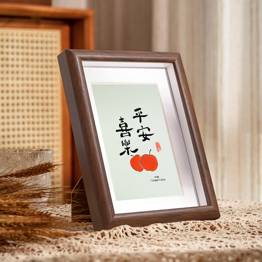 Cuttlefish photo frame 6-inch wooden walnut table frame framed photo frame wall-mounted wooden photo photo frame New Year gift