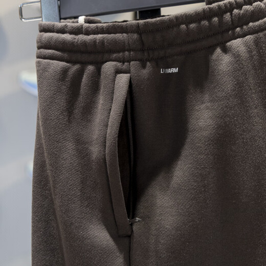Li-Ning sweatpants men's 2025 winter Jimmy Butler straight plus velvet warm loose sweatpants AKLVA99 black and brown AKLVA99-1 M