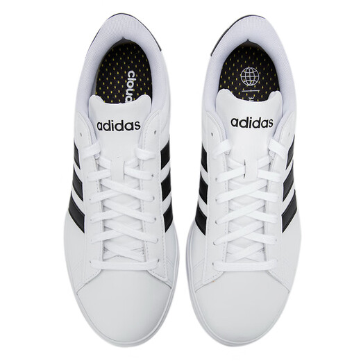 Adidas casual shoes for men and women 2025 autumn and winter new sports shoes GRAND COURT 2.0 low-top sneakers GW9195 white/black 40