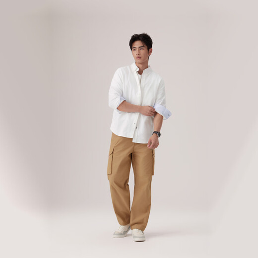 Levi's Men's Straight American Casual Fashion Lazy Casual Loose Slim Paratrooper Overalls Khaki M