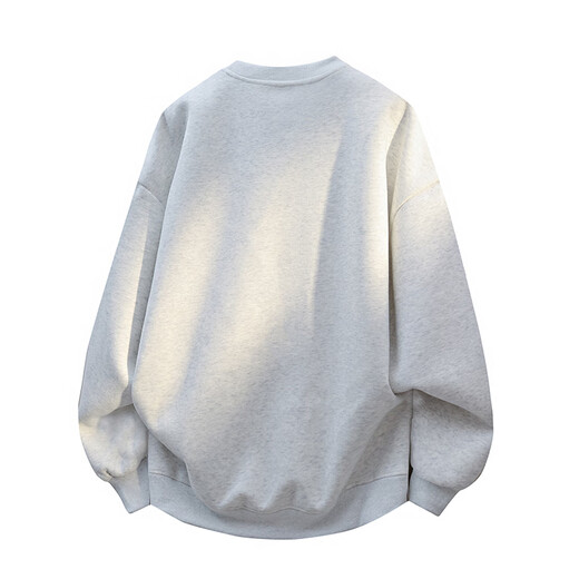 Homlean solid color simple sweatshirt men's spring design loose and versatile casual long-sleeved top bottoming shirt HWY50 black 2XL