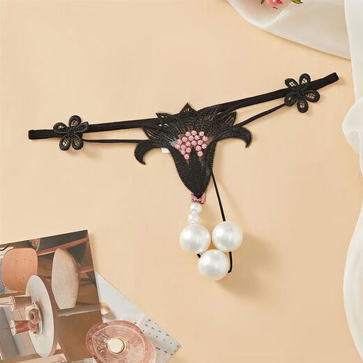 Universal T-string women's inner vagina, passionate style, one rope, women's oversized pearl massage, European and American style t-pants, black D2200 style, L120140Jin Jin is equal to 0.5 kg