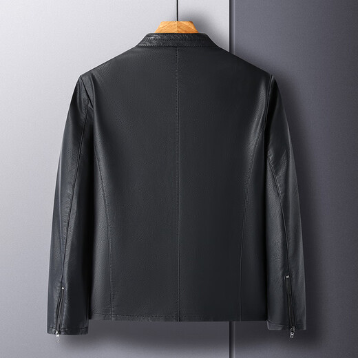 Rimba 2025 new spring, autumn and winter Haining genuine leather jacket men's sheepskin jacket business casual stand collar jacket trend purple M 170