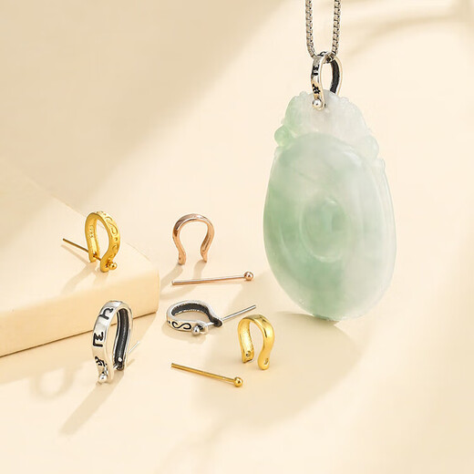 Buhesyt18*k* gold buckle head 925 pendant diy accessories 18K jade pendant buckle Buddha male buckle necklace glossy color large clip distance 7* clip thickness 7mm