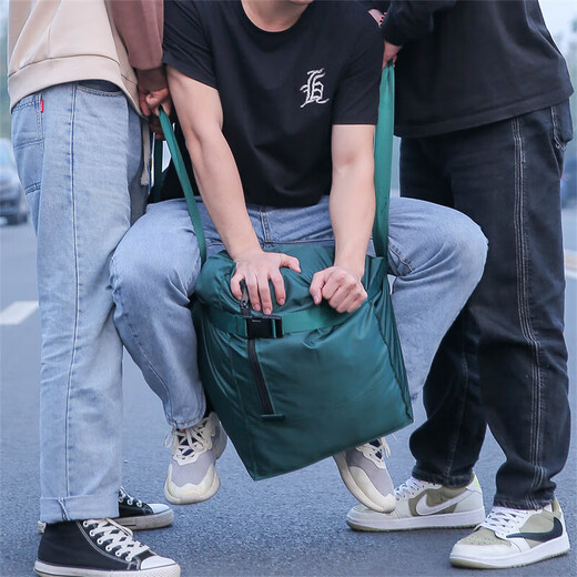 Oxford cloth storage bags for clothes and quilts, student luggage bags, thickened large-capacity moving packing bags, ink black - large, durable for 10 years/thick locks, thickened Oxford cloth/waterproof and moisture-proof/durable for 10 years