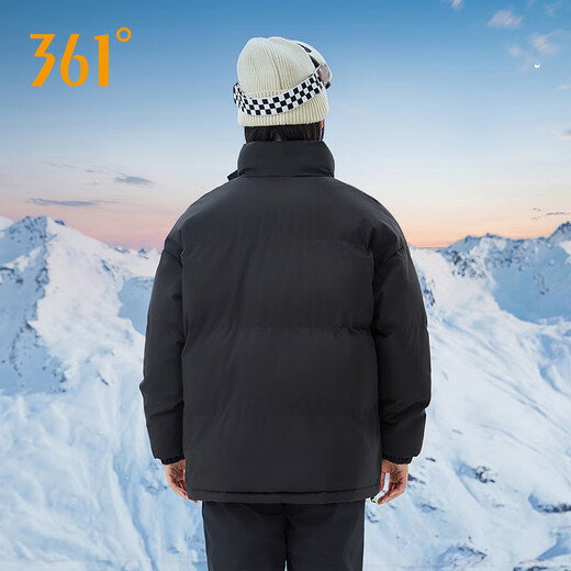 361 Men's and Women's Warm Thickened Casual Winter Jacket Short Cotton Jacket 652434739F Super Black M