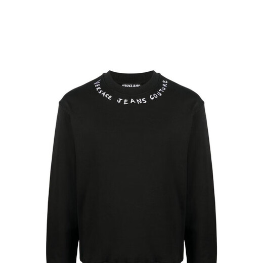 Versace (VERSACE) JEANSCOUTURS23 letter collar sweatshirt men's black black S