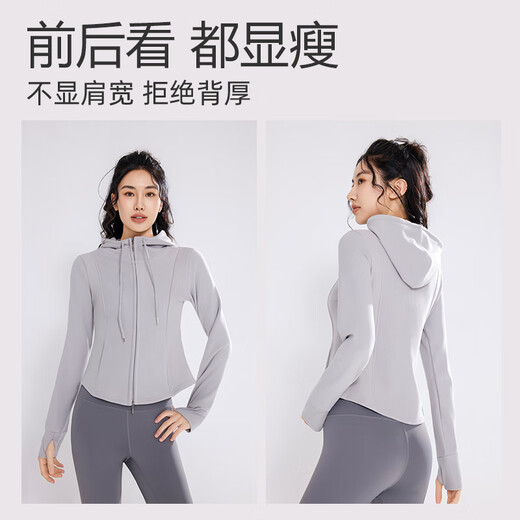 VICTORIATOURIST Sports Jacket Yoga Wear Women's Top Double Zipper Pilates Fitness Clothing Running Training Sportswear Black L