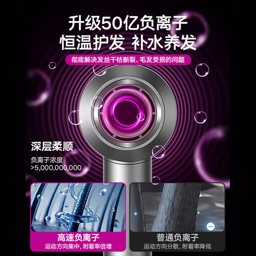 Forest Hair Dryer New National 3C Certification丨5 Billion Negative Ions for Hair Care Home Silent High-Power Hair Dryer No Leaf High Speed Hair Dryer Huaqiangbei Student Dormitory Purple Five Air Mouth丨5 Billion Hydrating Negative Ions丨Constant Temperature Hair Care 2025 New Model丨Top 1 1 Version 1.8 Meter Long Gift Box