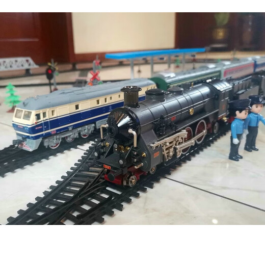 Aole alloy steam engine smoking retro track simulation electric train model set boys and children toys alloy steam smoking train set 22923 with charging set