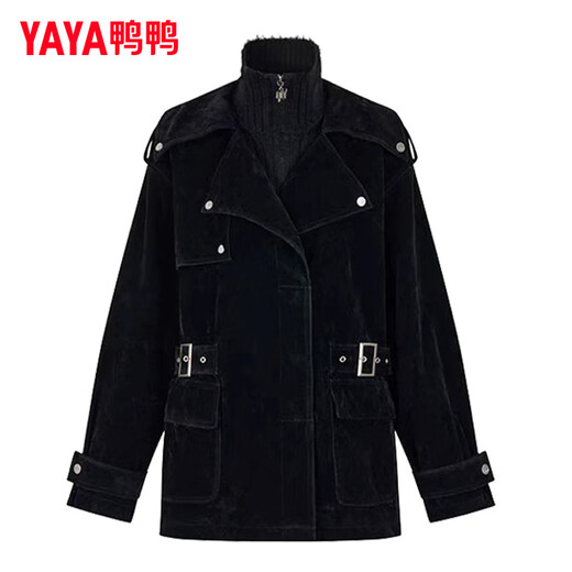 Duck Down Jacket Women's Mid-Length 2025 Winter New Style Stitching Thickened Stand-up Collar Windbreaker Silhouette Waist Warm Jacket SY Khaki S