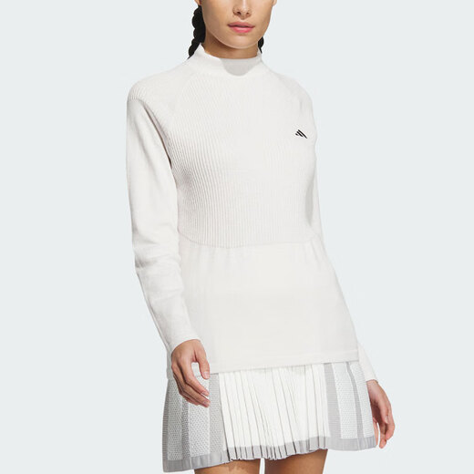 Adidas Two-In-One Polo Shirt And Vest Colorblock Two-In-One Long Sleeve Sweater Women's White S