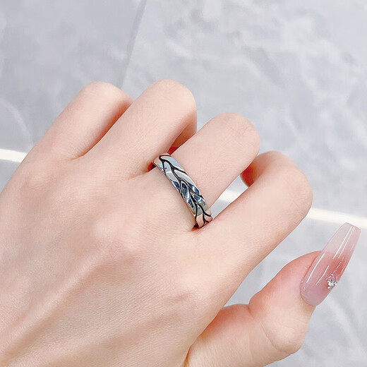 Beijing Gold Trading Center Co., Ltd. Platinum solid electric black gold twist minimalist fixed mouth ring as a Mid-Autumn Festival gift for mother's love mother's lover's birthday Twist minimalist fixed mouth ring (approximately 12.88g)