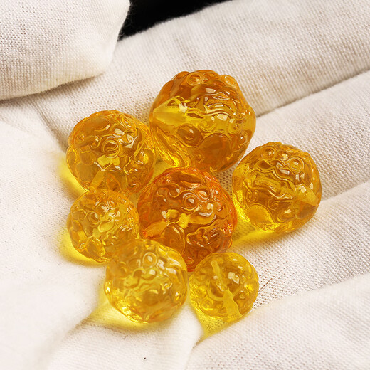 Yanyun Jewelry Natural Beeswax Pixiu Carvings Single Beads Loose Beads Original Mineral Amber Chicken Fat Yellow Beads Accessories 11-12mm