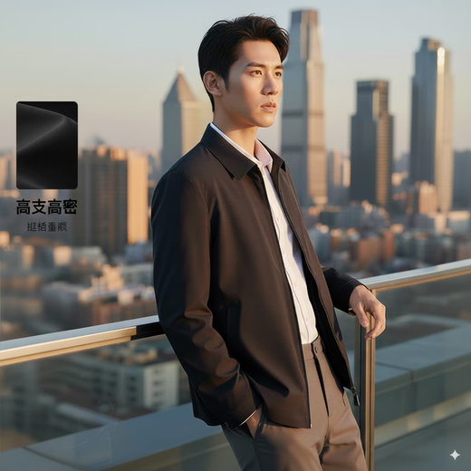 Shanshan high count and high density jacket men's thin crisp and smooth anti-wrinkle cardigan executive lapel business jacket