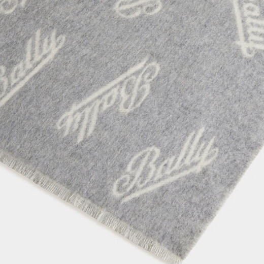 BALLY new product 25 autumn and winter new scarf women's color block wool scarf shawl letter scarf 6312160 light gray 6312160