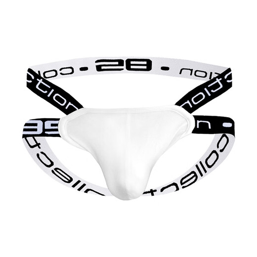 ORLVS Mr. Rui BS85 double-butt men's sexy underwear rainbow thong sexy low-waist gay back space leaking buttocks white black belt M size <55Kg
