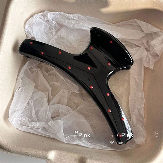 Ballet Girl Black and White Polka Dot Bow Clip Sweet and Versatile Shark Clip Feel Hair Clip Hair Claw Polka Dot Clothes Hanger - Black