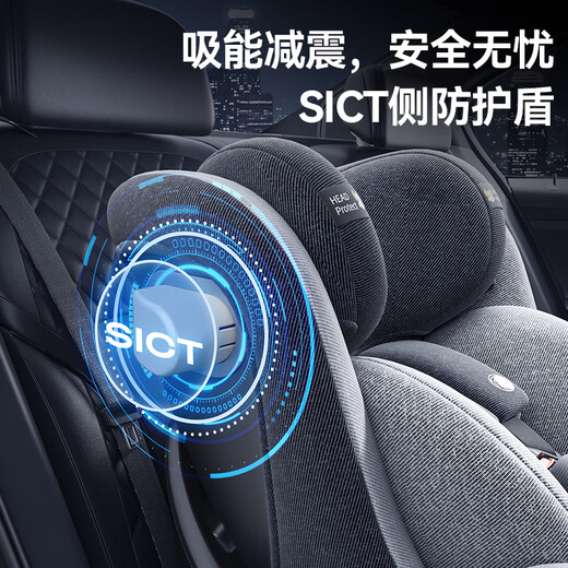 Heekin Starway - German child safety seat for 0-12-year-old car infants with 360-degree rotating i-Size certification Phantom Gray (iSize for all ages + high-speed ADAC)