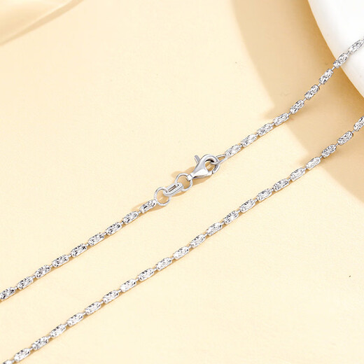 Wanfulong PT950 platinum platinum necklace genuine clavicle chain women's spring buckle as a birthday gift for my wife PT950 platinum, about 45cm long and weighing 6.97g