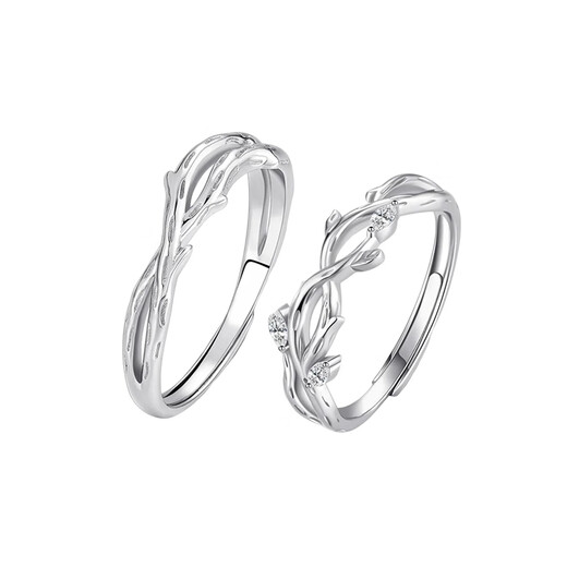 China Gold (CHINA GOLD) platinum ring with branches for couples to propose, express love on fingers, wedding anniversary gift for girlfriend and wife’s birthday, platinum ring with branches for couple-female