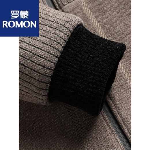 ROMON Men's Autumn and Winter New Jacket Lapel Middle-aged Chenille Casual Velvet Thickened Jacket Middle-aged and Old Dad Clothes Dark Gray Autumn and Winter Style Velvet Thickened 4XL 195/108A Recommended 165-190 Jin Jin equals 0.5 kg