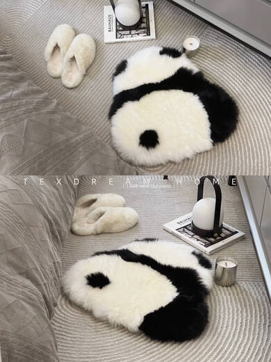 Yong Huan's latest attitude, real wool, cute orchids, the same panda pillow doll, cute cushions, sofa cushions, Panda Dudu 3-piece set, pillow + floor mat + blanket, red panda Dundun series