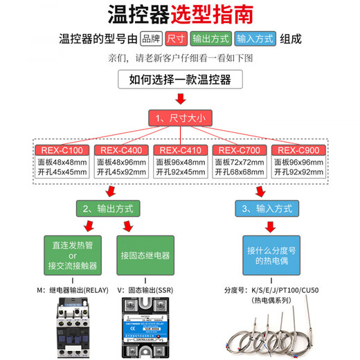 Thermostat REX-C100-400-C700-C900 digital display intelligent fully automatic temperature controller temperature controller C100 K-type input relay output M*DA