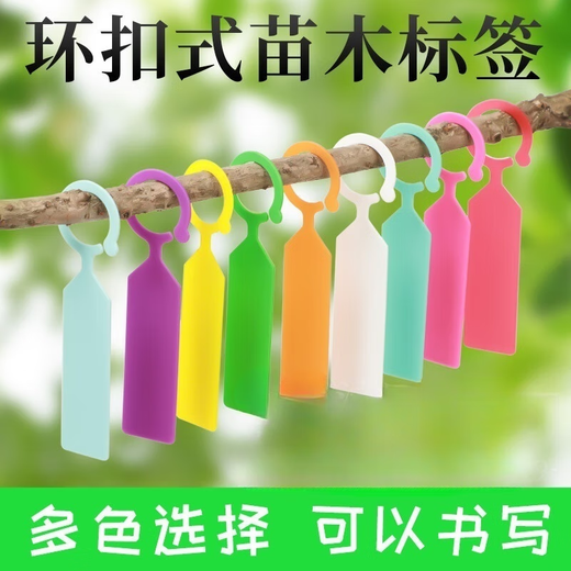 Gardening tag ring buckle thickened plastic waterproof seedling flower grape watermelon fruit tree plant variety tag white (100 photos)