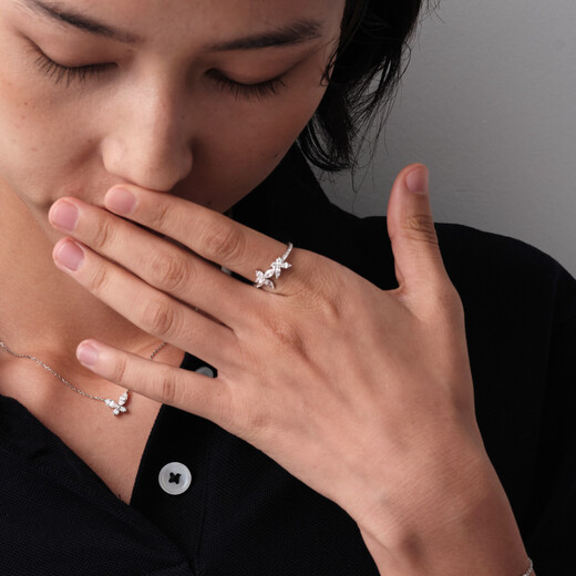 APM Monaco LUMIERE Series Butterfly Ring Gift Box 925 Silver Women's Ring