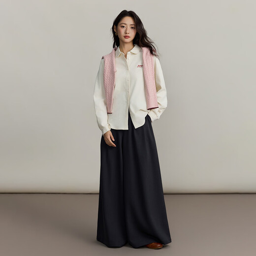 INMAN pure cotton commuting simple long-sleeved shirt for women 2025 autumn and winter versatile loose casual corduroy shirt beige L