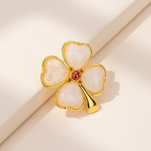Yalundi four-leaf clover brooch, high-end luxury temperament corsage for women, 2025 new style fixed clothing scarf buckle birthday gift