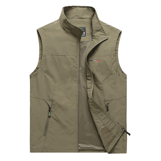 Xiaohongshu popular men's casual vest spring and autumn large size outdoor fishing travel vest middle-aged and elderly dad thin light gray L