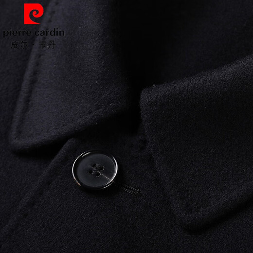 皮尔卡丹羊绒大衣中老年爸爸装男士毛呢纯羊绒大衣冬季新中长款100%全羊绒