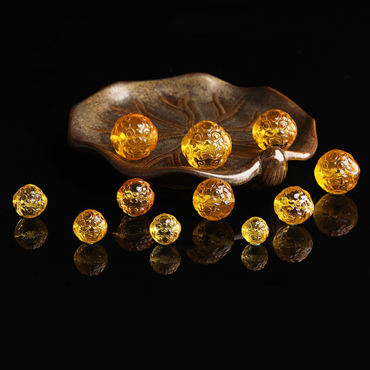 Yanyun Jewelry Natural Beeswax Pixiu Carvings Single Beads Loose Beads Original Mineral Amber Chicken Fat Yellow Beads Accessories 11-12mm