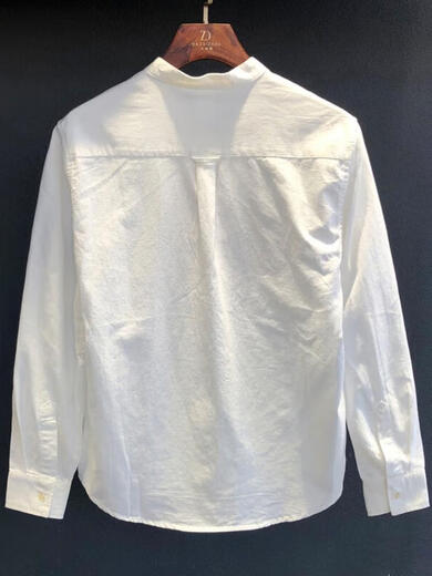 Yingtang 2025 Autumn New Men's Henry Collar Shirt Tops Versatile Simple Cotton Breathable Fashion Apricot M 90-120Jin Jin is equal to 0.5 kg