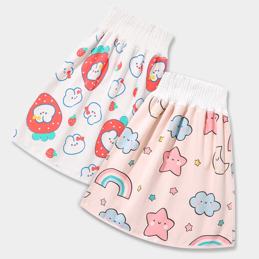 Naughty (KETAOQI) baby potty training pants, baby underwear, anti-diaper pocket, male and female baby gauze ring diaper wet washable diaper 4-8 years old diaper skirt for girls, 2 changing packs, strawberry rabbit + little star, suitable for 6-15 months, 16-24Jin Jin is equal to 0.5 kg