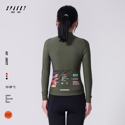 Spakct new cycling clothing road mountain bike men's and women's sports autumn and winter windproof warm tops GAME ON-Red XL