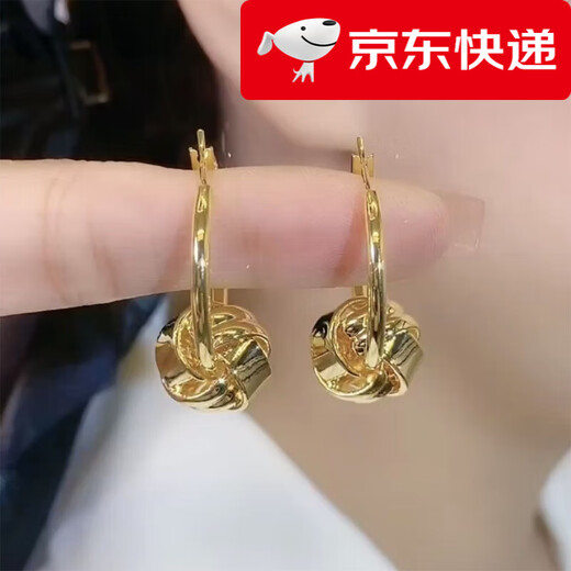 Fat Donglai's same style 18k gold plated small earrings 18K gold European and American metal style earrings earrings earrings earrings stud earrings 166 metal style earrings