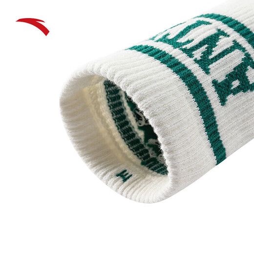 ANTA sports socks, casual combed cotton socks, sweat-absorbent, deodorant, breathable, retro trendy fitness running mid-length socks, mid-length milky white 8331-2 M