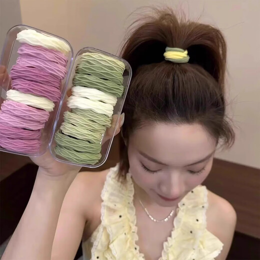 Super soft, highly elastic and durable high ponytail boxed quality hair rope rubber band hair tie 2025 new style high-end sense 2 boxes black + coffee color