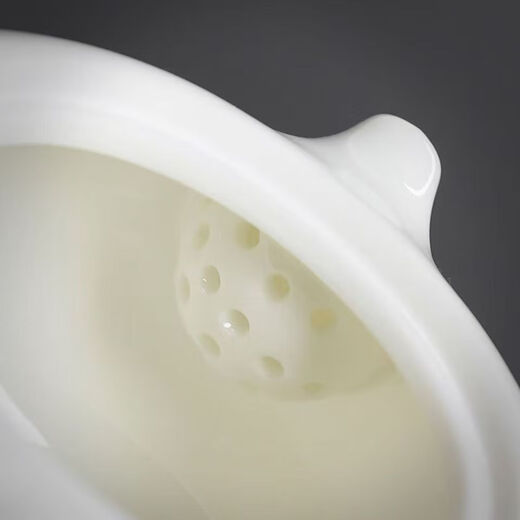 The teapot changes color when exposed to heat, mutton-fat jade changes color, purple sand ceramic tea set, high-grade special master teacup, Xi Shi pot - white single pot 210ml