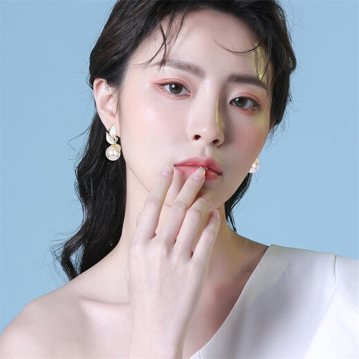 Yalundi large pearl earrings women's sterling silver earrings unique silver earrings 2025 new hot style high-end light luxury earrings temperament