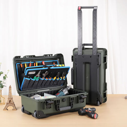 ALUBOX Belt Bag Trolley Toolbox Industrial Grade Portable Trolley Car Wear-Resistant Repair and Installation 516 Trolley-Green Four-Layer Tool Board