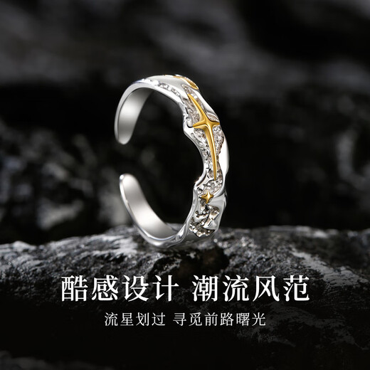 MOLC sterling silver Polaris ring men's 2025 new men's tail ring niche design self-disciplined high-end birthday gift 925 silver Polaris ring gift box + certificate R0681