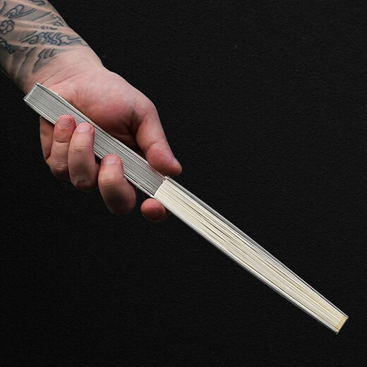 Wendao titanium alloy ancient style folding fan, national fashion men's gift, Wewen 9.5 inch folding fan titanium alloy