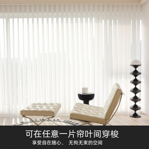 Dream Curtain Office Vertical Vertical Venetian Curtain Manual Living Room Balcony Hanas Curtain Semi-Blackout Curtain A1001-Zhenpin Model Starry Forest Pure White