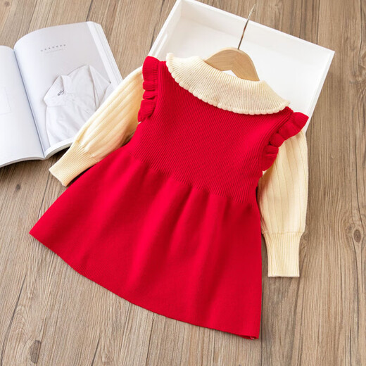 Girls' dresses, baby girls' clothes, early autumn children's autumn clothes, fashionable little girls' princess dresses, autumn long sleeves, spring and autumn, pink velvet 110 cm