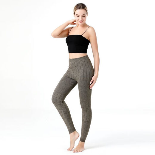 Ordos wool men's and women's pants women's thickened cashmere men's wool high-waist slim warm pants leggings autumn and winter men's dark gray 9030 L 170