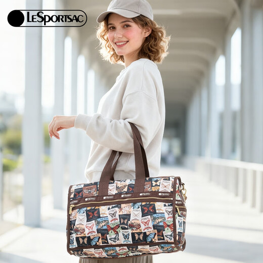 LeSportsac new butterfly stamp series retro mother-in-law bag clutch bag large capacity crossbody bag butterfly stamp